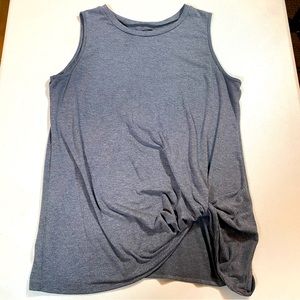 Oyanus Sleeveless Twist Front T-Shirt - Gray - Size L / Large